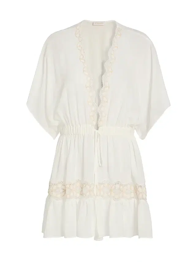 Women's Alisa Embroidered Lace Cover-Up Dress - White