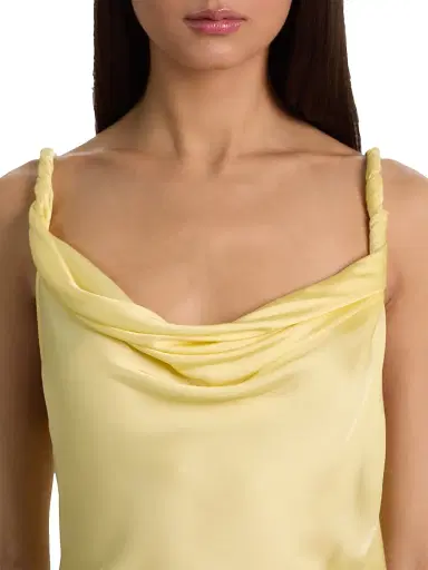 Alice + Olivia Women's Monique Satin Twist-Strap Tank - Butter - Size XL | Thumbnail 6