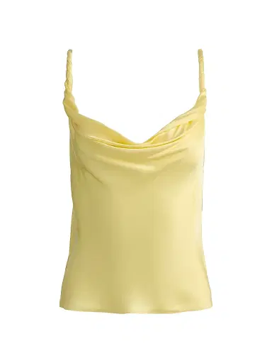 Alice + Olivia Women's Monique Satin Twist-Strap Tank - Butter - Size XL | Thumbnail 1
