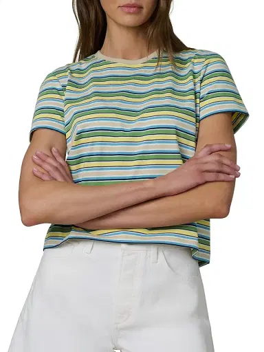 Joe's Jeans Women's The Easy Striped T-Shirt - Citrus Multi Stripe | Thumbnail 3