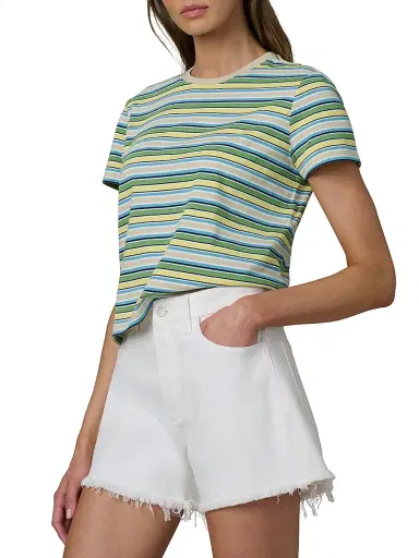 Joe's Jeans Women's The Easy Striped T-Shirt - Citrus Multi Stripe | Thumbnail 4