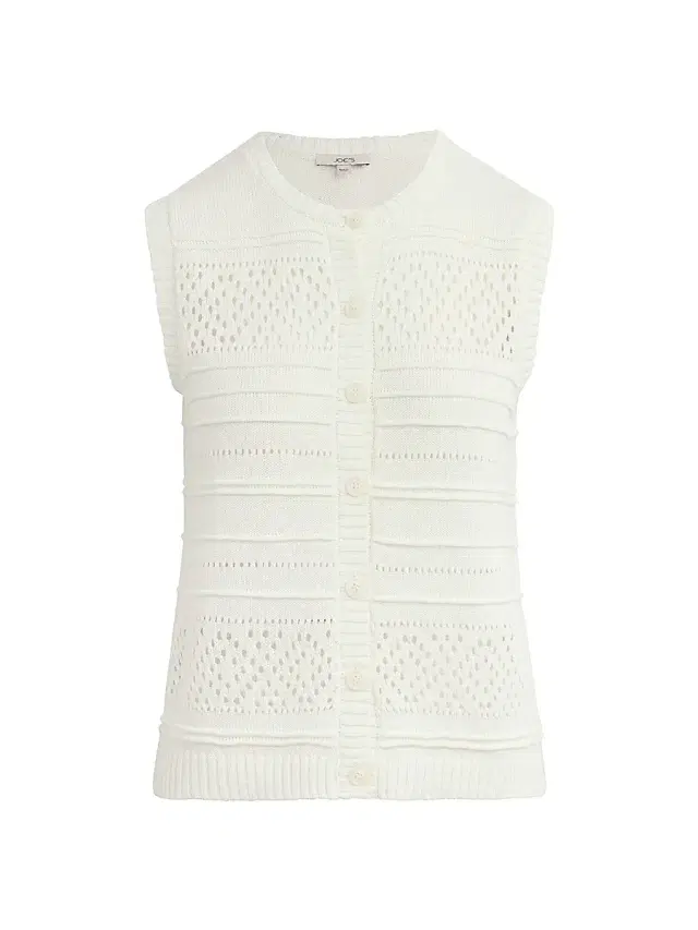Women's The Faye Linen-Cotton Sweater Vest - Ecru