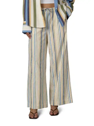 Joe's Jeans Women's The Brynn Striped Pants - Azure Multi Stripe | Thumbnail 3