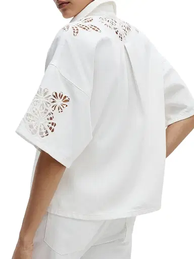 rag & bone Women's Lucy Floral Eyelet Denim Top - White Floral | Thumbnail 4 rag & bone Women's Lucy Floral Eyelet Denim Top - White Floral | Thumbnail 4