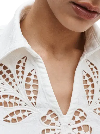 rag & bone Women's Lucy Floral Eyelet Denim Top - White Floral | Thumbnail 6 rag & bone Women's Lucy Floral Eyelet Denim Top - White Floral | Thumbnail 6