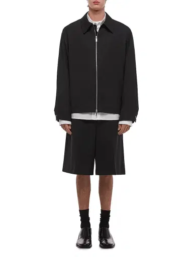 Helmut Lang Men's Wool Gabardine Suiting Shirt Jacket - Black - Size XL | Thumbnail 2