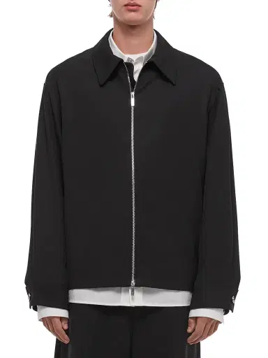 Helmut Lang Men's Wool Gabardine Suiting Shirt Jacket - Black - Size XL | Thumbnail 3