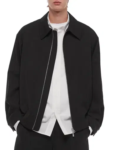 Helmut Lang Men's Wool Gabardine Suiting Shirt Jacket - Black - Size XL | Thumbnail 4