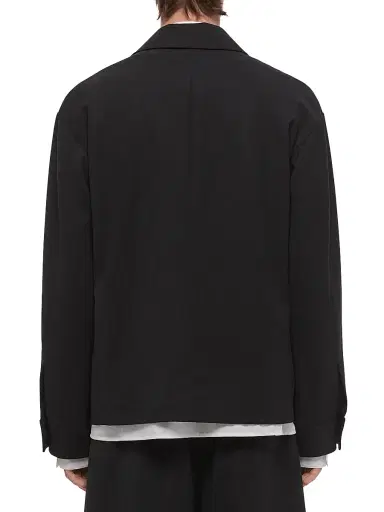 Helmut Lang Men's Wool Gabardine Suiting Shirt Jacket - Black - Size XL | Thumbnail 6