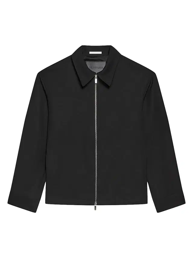 Men's Wool Gabardine Suiting Shirt Jacket - Black