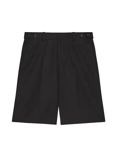 Helmut Lang Men's HL001 Relaxed Wool Gabardine Shorts - Black | Thumbnail 1