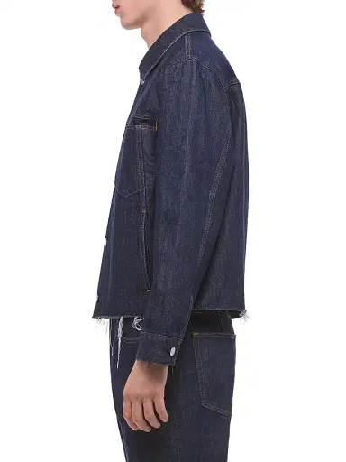 Helmut Lang Men's Brooklyn Cotton Crop Trucker Jacket - Rinsed Indigo - Size XL | Thumbnail 3 Helmut Lang Men's Brooklyn Cotton Crop Trucker Jacket - Rinsed Indigo - Size XL | Thumbnail 3