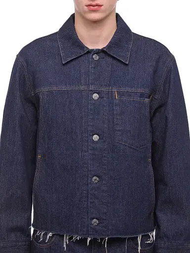 Helmut Lang Men's Brooklyn Cotton Crop Trucker Jacket - Rinsed Indigo - Size XL | Thumbnail 5 Helmut Lang Men's Brooklyn Cotton Crop Trucker Jacket - Rinsed Indigo - Size XL | Thumbnail 5