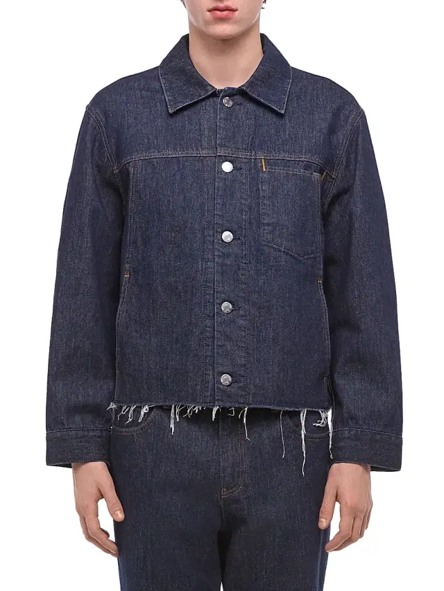 Men's Brooklyn Cotton Crop Trucker Jacket - Rinsed Indigo