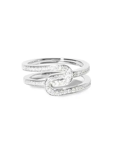 Dinh Van Women's Maillon 18K White Gold & 0.40 TCW Diamond Ring - White Gold | Thumbnail 2 Dinh Van Women's Maillon 18K White Gold & 0.40 TCW Diamond Ring - White Gold | Thumbnail 2