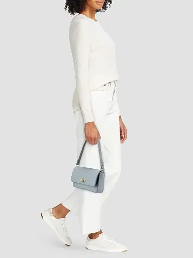 GiGi New York Women's Audrey Leather Shoulder Bag - Light Blue | Thumbnail 2