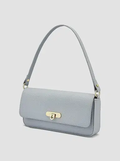GiGi New York Women's Audrey Leather Shoulder Bag - Light Blue | Thumbnail 4