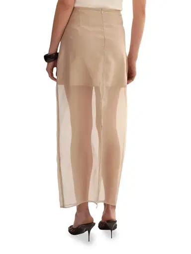 LAMARQUE Women's Farley Sheer Maxi Skirt - Beige - Size Large | Thumbnail 5 LAMARQUE Women's Farley Sheer Maxi Skirt - Beige - Size Large | Thumbnail 5