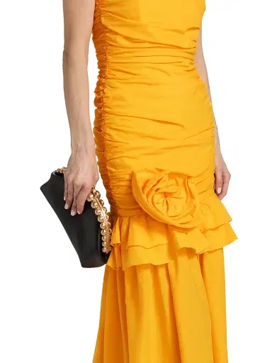 BLACK HALO Women's Solea Ruched Drop-Waist Strapless Gown - Lemon Tonic - Size 12 | Thumbnail 6 BLACK HALO Women's Solea Ruched Drop-Waist Strapless Gown - Lemon Tonic - Size 12 | Thumbnail 6