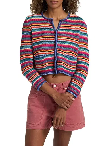 Ba&sh Women's Fanny Striped Cardigan - Size Large | Thumbnail 3 Ba&sh Women's Fanny Striped Cardigan - Size Large | Thumbnail 3