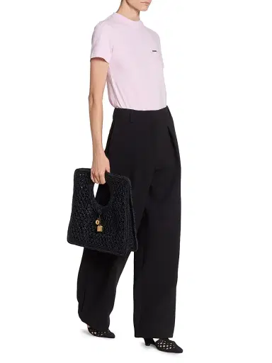 Jacquemus Women's Le Petit Carré Crotchet-Knit Raffia Bag | Thumbnail 2 Jacquemus Women's Le Petit Carré Crotchet-Knit Raffia Bag | Thumbnail 2