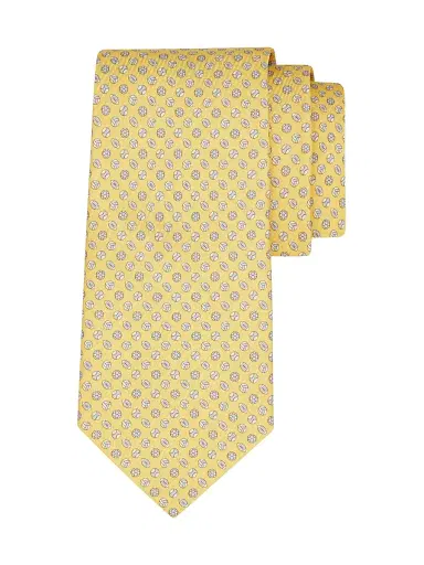 Ferragamo Men's Basket Printed Silk Tie | Thumbnail 1