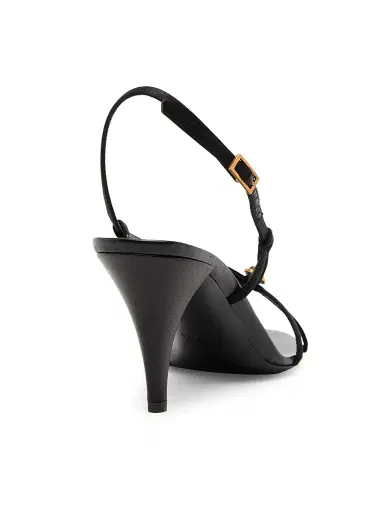Versace Women's 80MM Strappy Slingback Sandals - Black Gold - Size 5 | Thumbnail 3