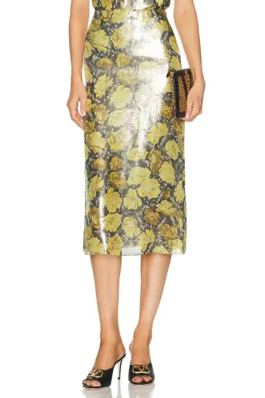 Valentino Lurex Apres L'Hiver Poppies Skirt | Thumbnail 1 Valentino Lurex Apres L'Hiver Poppies Skirt | Thumbnail 1