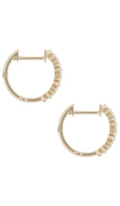 EF COLLECTION Diamond Fleur Huggie Earring | Thumbnail 2 EF COLLECTION Diamond Fleur Huggie Earring | Thumbnail 2