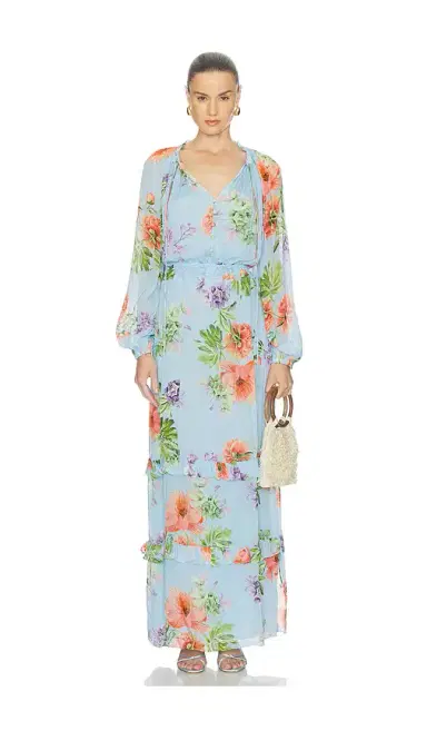 Hemant & Nandita Waist Detail Maxi Kaftan With Slip | Thumbnail 1 Hemant & Nandita Waist Detail Maxi Kaftan With Slip | Thumbnail 1