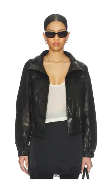 Dodiee Kate Leather Bomber | Thumbnail 2