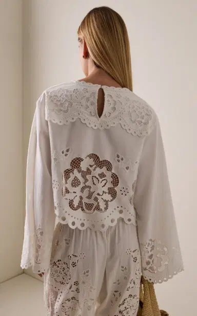 Sea Gardener Embroidered Cotton-Linen Top | Thumbnail 6 Sea Gardener Embroidered Cotton-Linen Top | Thumbnail 6