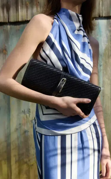 Liffner Belted Raffia Clutch | Thumbnail 2