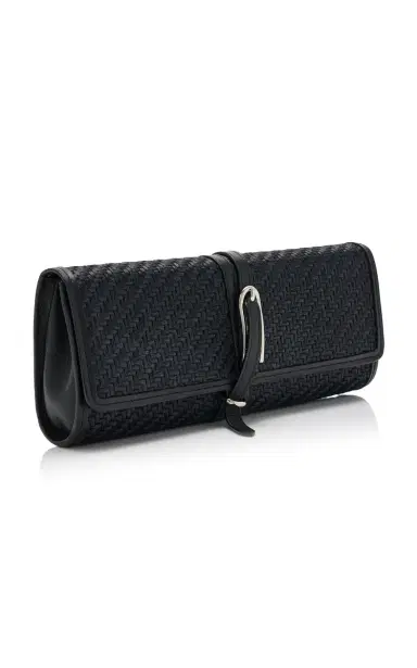 Liffner Belted Raffia Clutch | Thumbnail 4