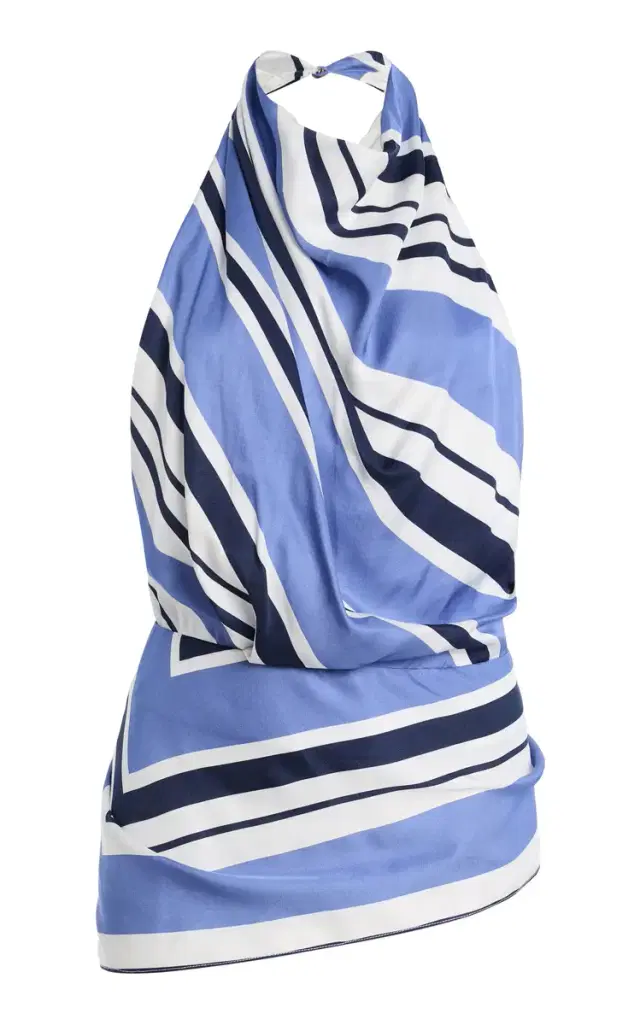 Brandon Maxwell Exclusive Striped Twill Scarf Top