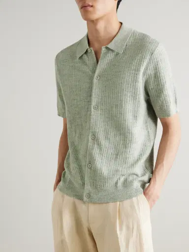 NN07 Nolan 6695 Textured-Knit Organic Cotton Shirt - Men | Thumbnail 3 NN07 Nolan 6695 Textured-Knit Organic Cotton Shirt - Men | Thumbnail 3