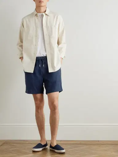 NN07 Gregor 1454 Straight-Leg Linen Drawstring Shorts - Men | Thumbnail 2 NN07 Gregor 1454 Straight-Leg Linen Drawstring Shorts - Men | Thumbnail 2