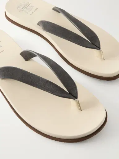 Brunello Cucinelli Suede Flip Flops - Men | Thumbnail 4 Brunello Cucinelli Suede Flip Flops - Men | Thumbnail 4