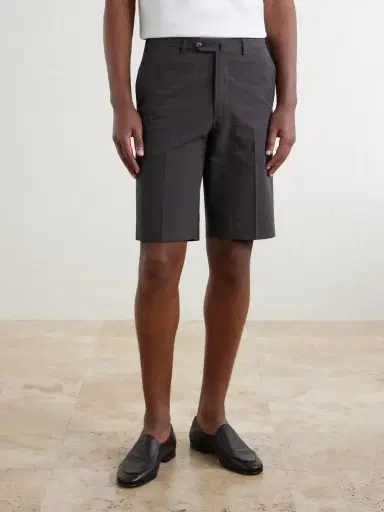 De Petrillo Straight-Leg Cotton-Seersucker Shorts - Men | Thumbnail 3
