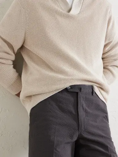 De Petrillo Straight-Leg Cotton-Seersucker Shorts - Men | Thumbnail 5