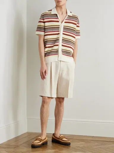 NN07 Lars 60019 Camp-Collar Striped Organic Cotton Shirt - Men | Thumbnail 2 NN07 Lars 60019 Camp-Collar Striped Organic Cotton Shirt - Men | Thumbnail 2