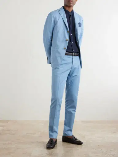 Boglioli Straight-Leg Cotton-Blend Suit Trousers - Men | Thumbnail 2