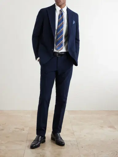 De Petrillo Straight-Leg Cotton-Seersucker Suit Trousers - Men | Thumbnail 2 De Petrillo Straight-Leg Cotton-Seersucker Suit Trousers - Men | Thumbnail 2