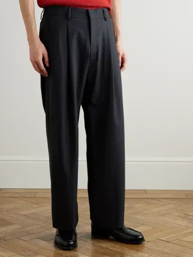 NN07 Kay 10037 Wide-Leg Pleated Pinstriped Woven Trousers - Men | Thumbnail 3 NN07 Kay 10037 Wide-Leg Pleated Pinstriped Woven Trousers - Men | Thumbnail 3