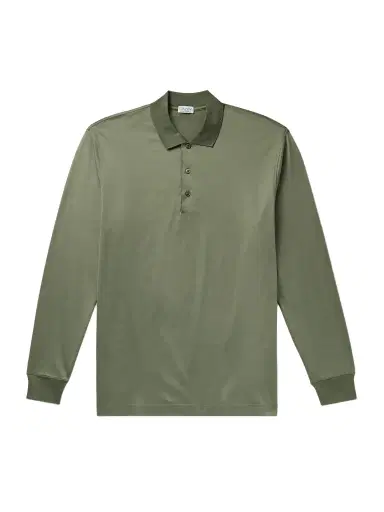 Charvet Cotton-Sateen Polo Shirt - Men | Thumbnail 1 Charvet Cotton-Sateen Polo Shirt - Men | Thumbnail 1