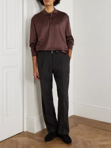 Charvet Cotton-Sateen Polo Shirt - Men | Thumbnail 2 Charvet Cotton-Sateen Polo Shirt - Men | Thumbnail 2