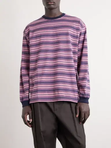 WTAPS Logo-Appliquéd Striped Cotton-Jersey T-Shirt - Men | Thumbnail 3