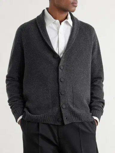 John Smedley Rockford Shawl-Collar Recycled-Cashmere and Merino Wool-Blend Cardigan - Men | Thumbnail 3 John Smedley Rockford Shawl-Collar Recycled-Cashmere and Merino Wool-Blend Cardigan - Men | Thumbnail 3
