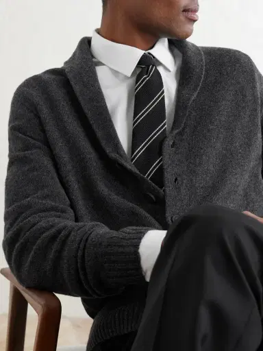 John Smedley Rockford Shawl-Collar Recycled-Cashmere and Merino Wool-Blend Cardigan - Men | Thumbnail 5 John Smedley Rockford Shawl-Collar Recycled-Cashmere and Merino Wool-Blend Cardigan - Men | Thumbnail 5
