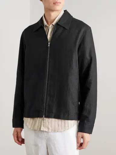 NN07 Alban 1454 Linen Blouson Jacket - Men | Thumbnail 3 NN07 Alban 1454 Linen Blouson Jacket - Men | Thumbnail 3